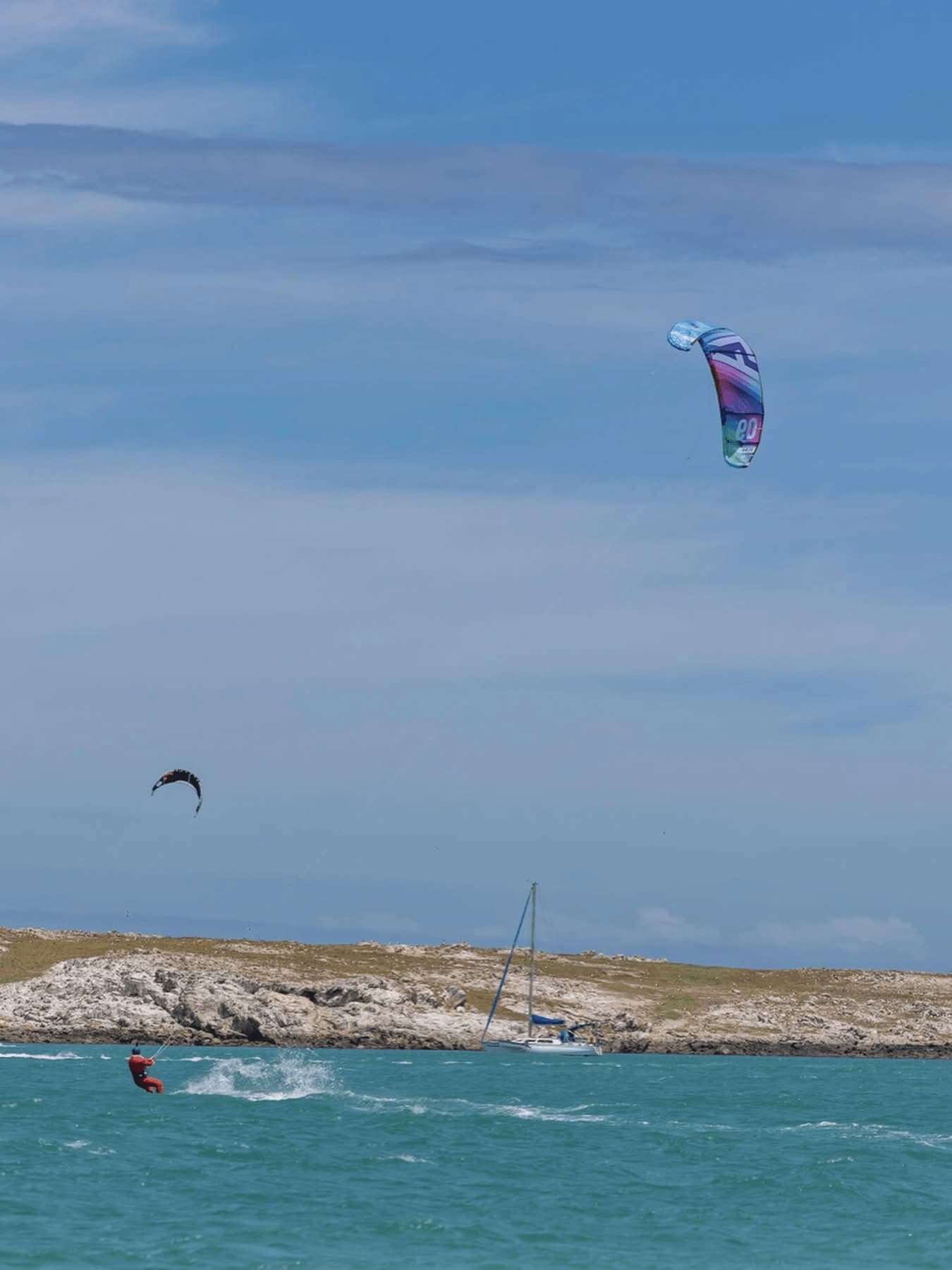 Kiteboarding at Shark Bay Langebaan — afternoon session