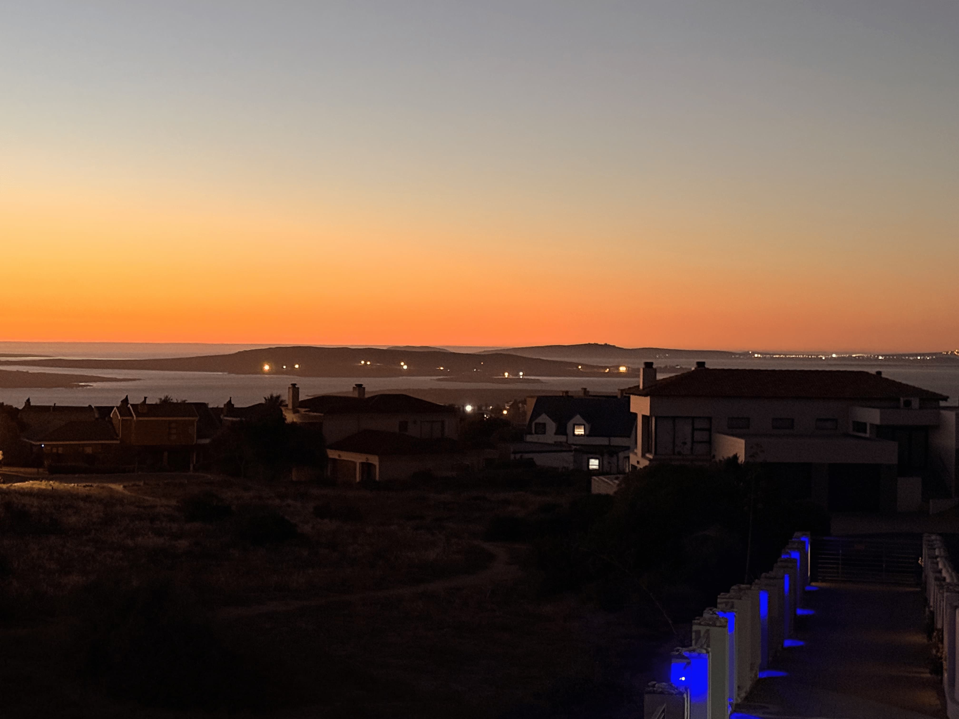 Orange sunset glow over Langebaan lagoon